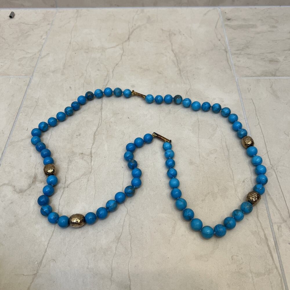 Simon Sebag 18 K Plated Sterling Silver Turquoise Necklace